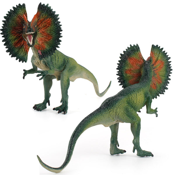 Simulation Ancient Dinosaur Jurassic Era Animal Model Velociraptor Dilophosaurus Plastic Dinosaur Ornaments Wholesale